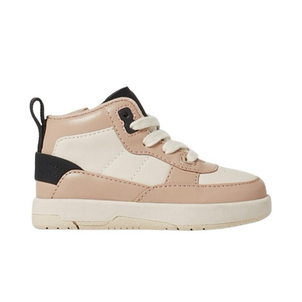Zara Kids Girls Beige and White Kids Toddler zip Sneakers New